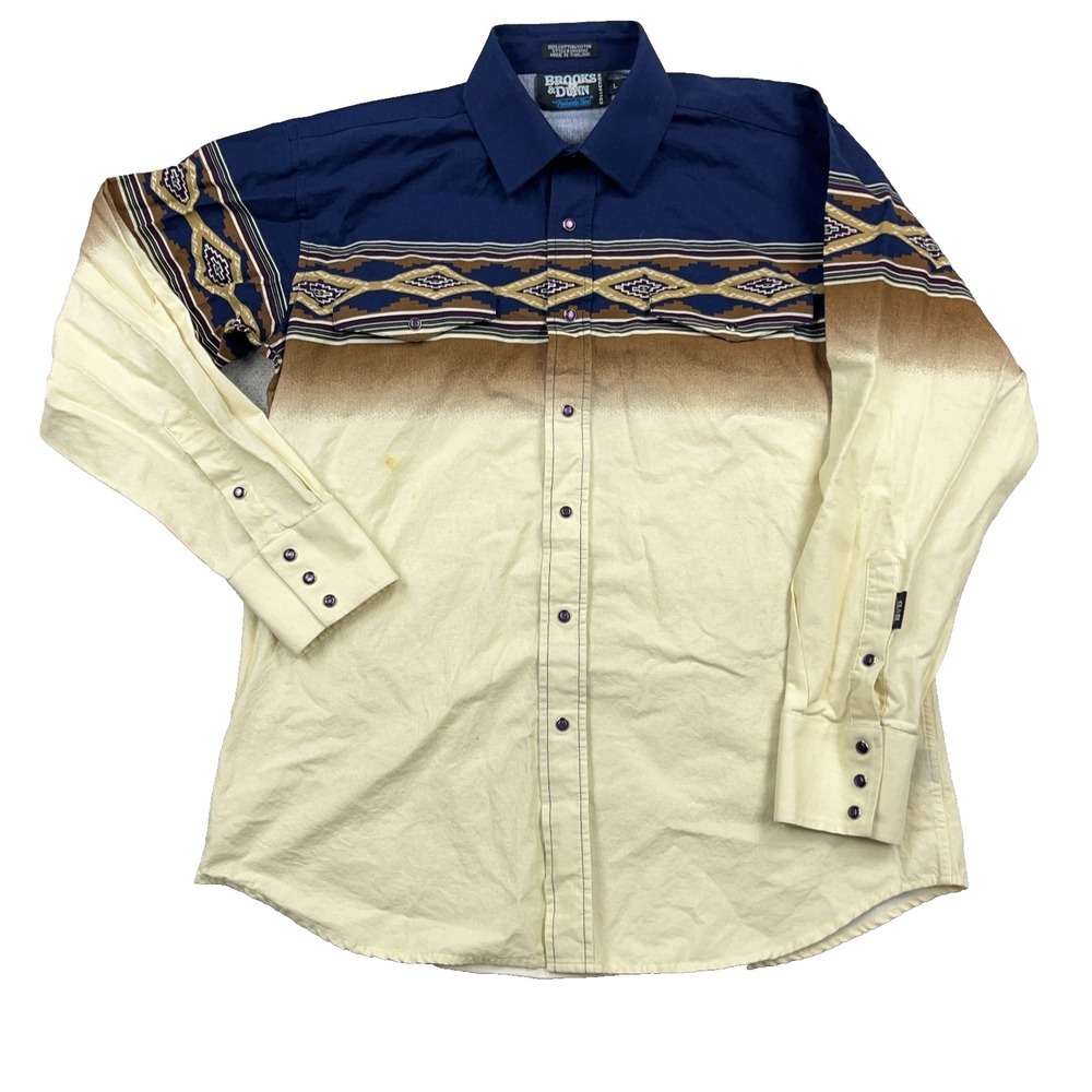 Vintage Panhandle Slim Shirt Men Large Pearl Snap Brooks & Dunn Western Cowboy